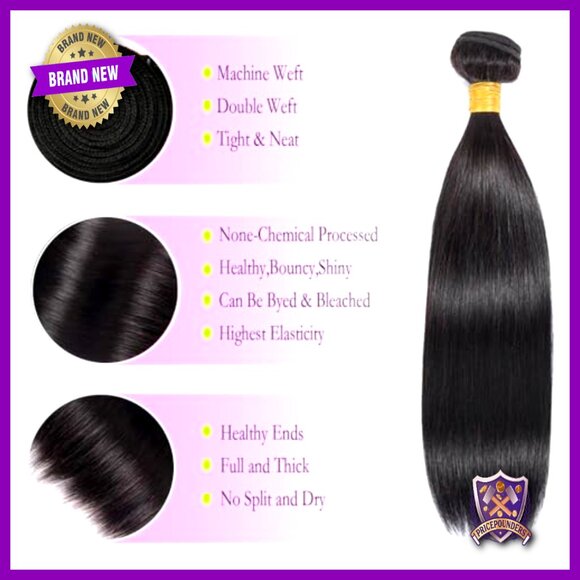 12A Straight Virgin Human Hair Bundles 10-14 Inches Quick Weave main image 6